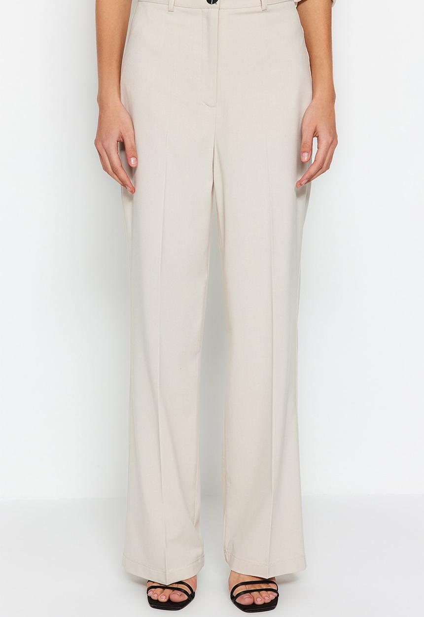Trendyol - High rise wide leg trousers - beige