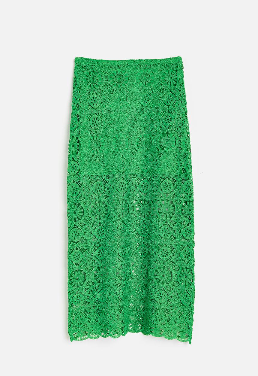 H&M - Lace skirt - green
