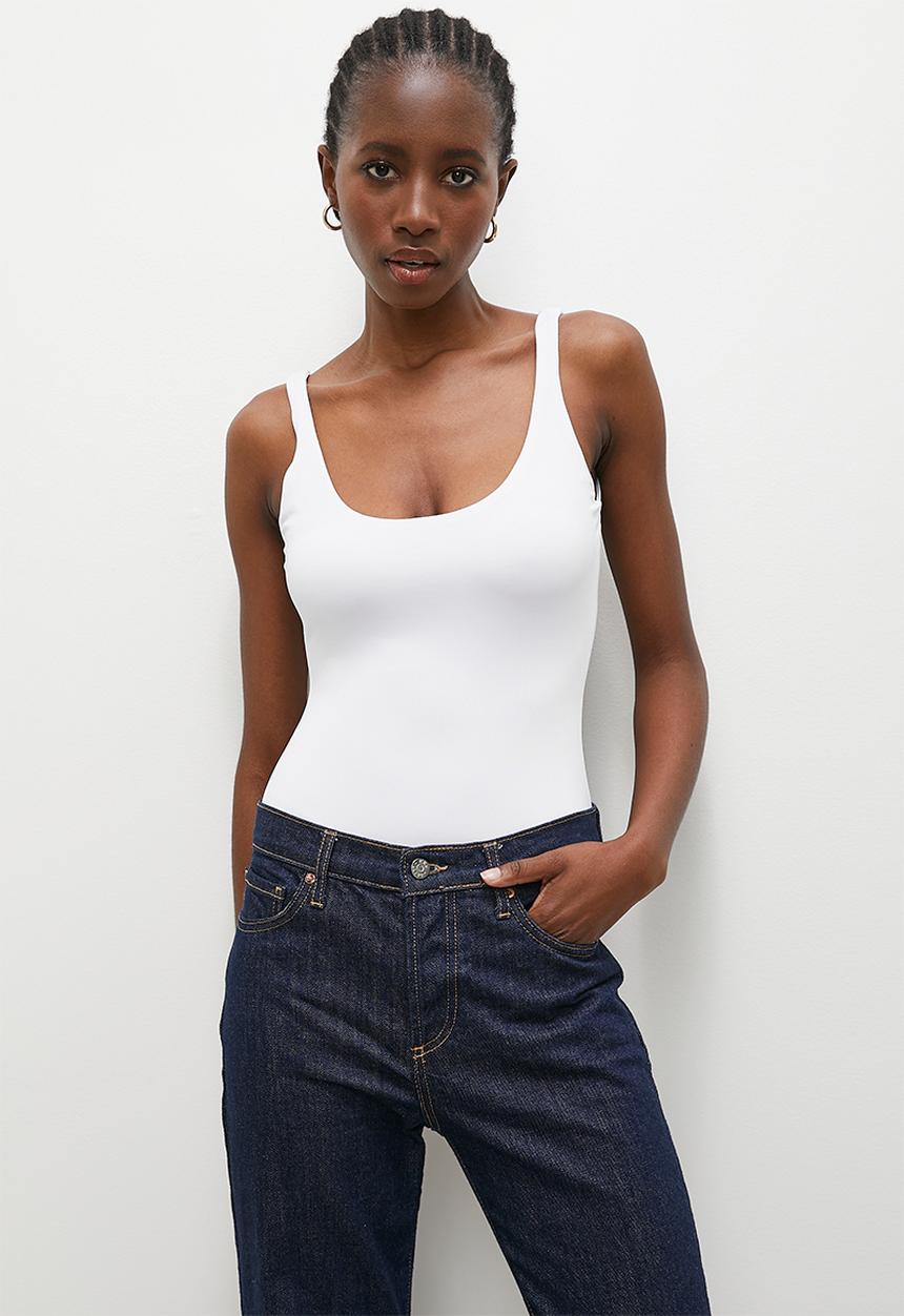 Superbalist - Double scoop bodysuit - white