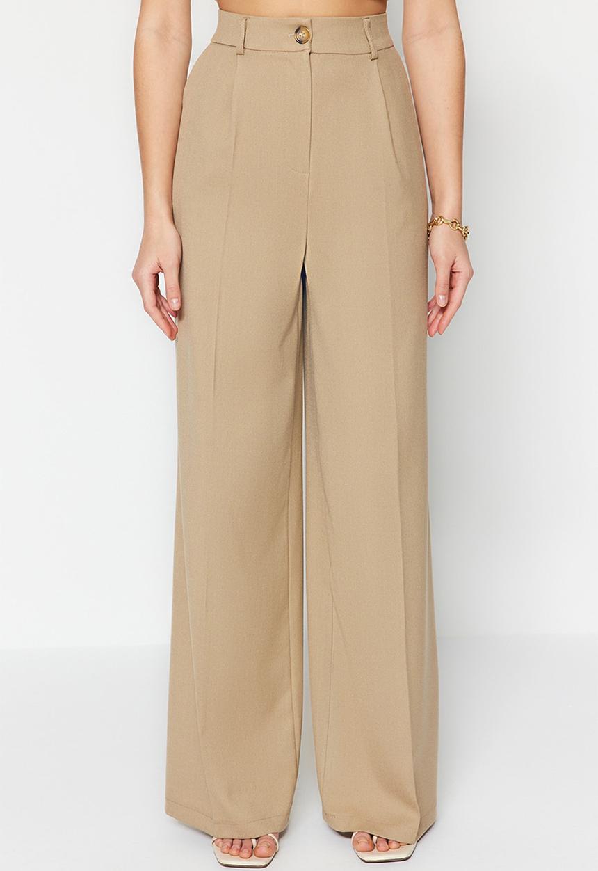 Trendyol - Wide leg trousers - beige