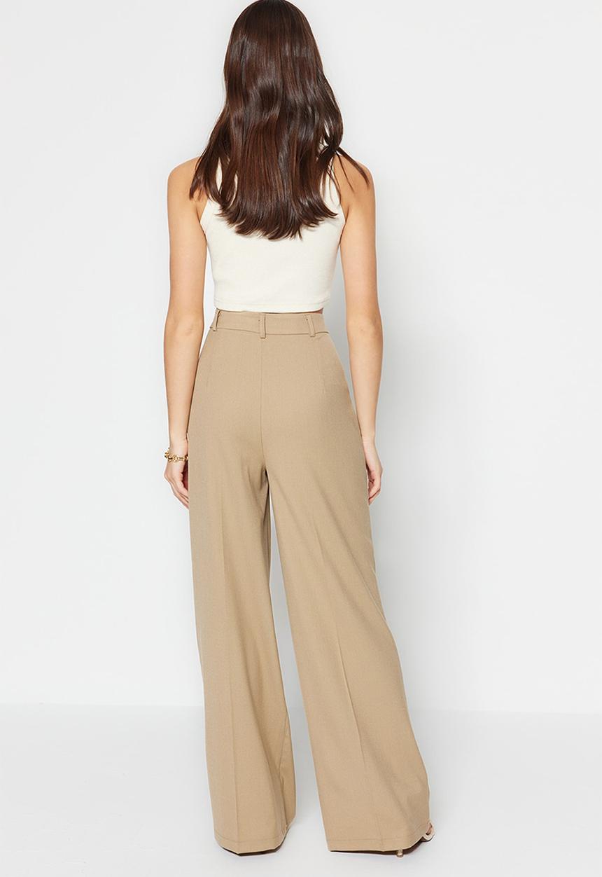 Trendyol - Wide leg trousers - beige
