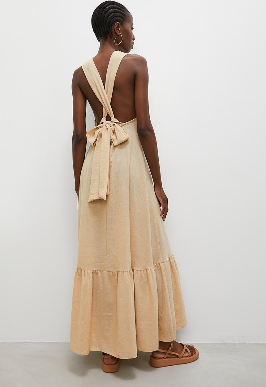 Superbalist - Tiered trapeze dress with back detail - perfectly pale