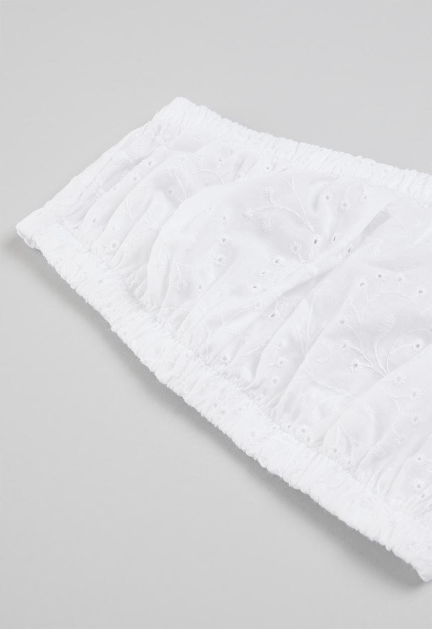 Pop Candy - Puff sleeved top - white