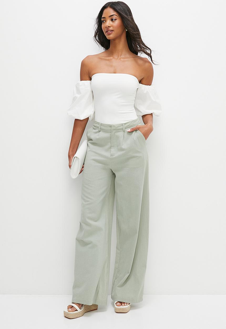 MILLA - Bardot combo bodysuit - ivory 