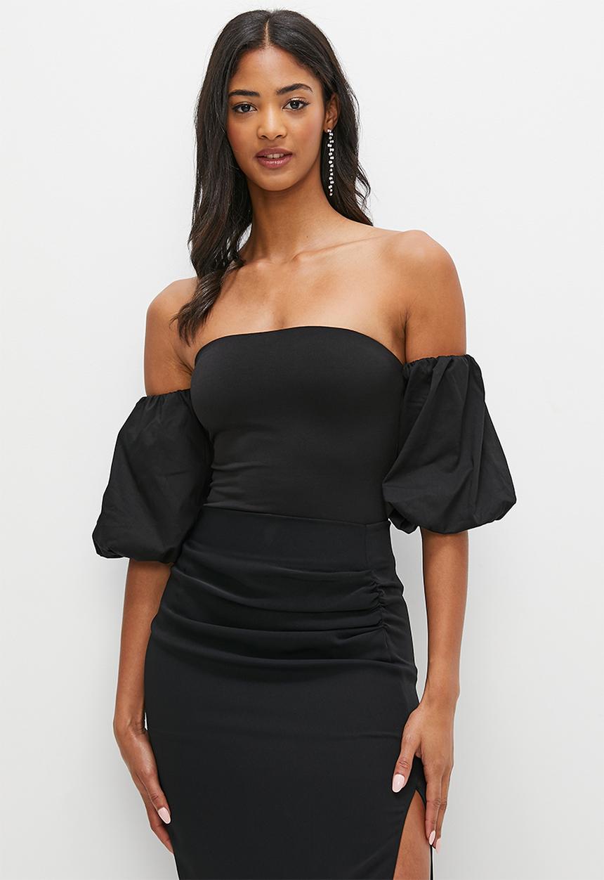MILLA - Bardot combo bodysuit - black 