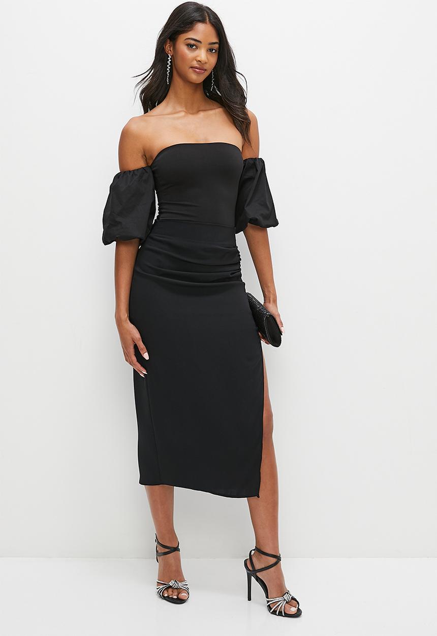 MILLA - Bardot combo bodysuit - black 