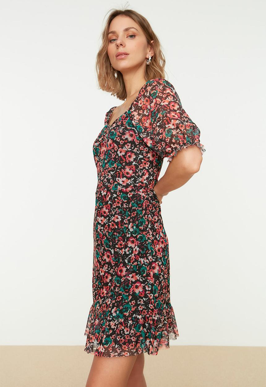 Trendyol - Floral sweetheart mini dress - multi