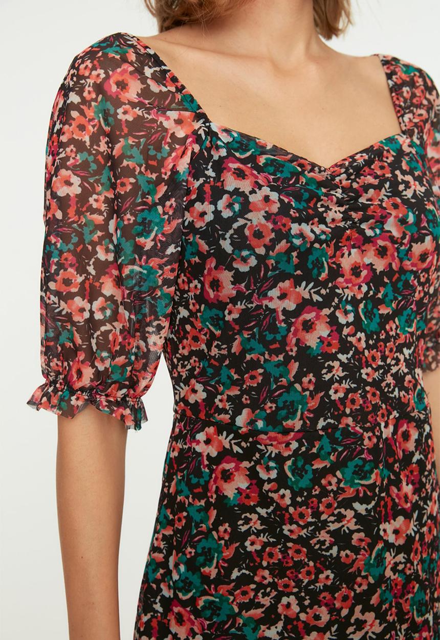 Trendyol - Floral sweetheart mini dress - multi