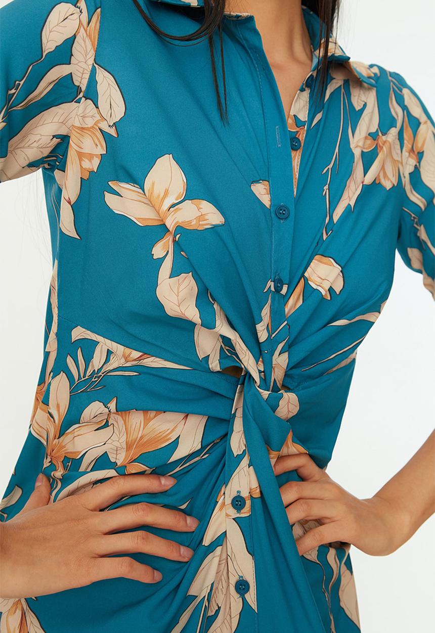 Trendyol - Floral shirt style midi dress - multi