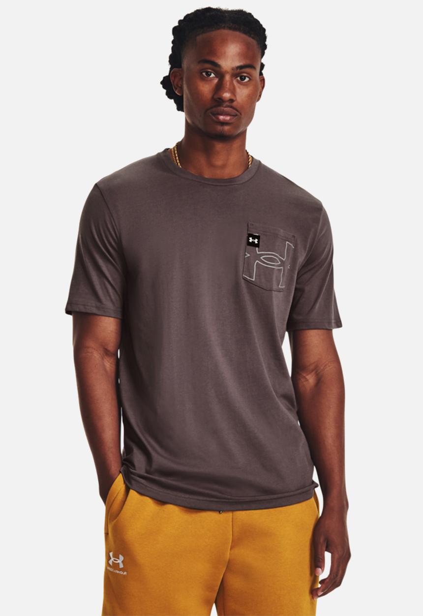 Under Armour - Ua elevated core pocket short sleeve - ash taupe/pewter