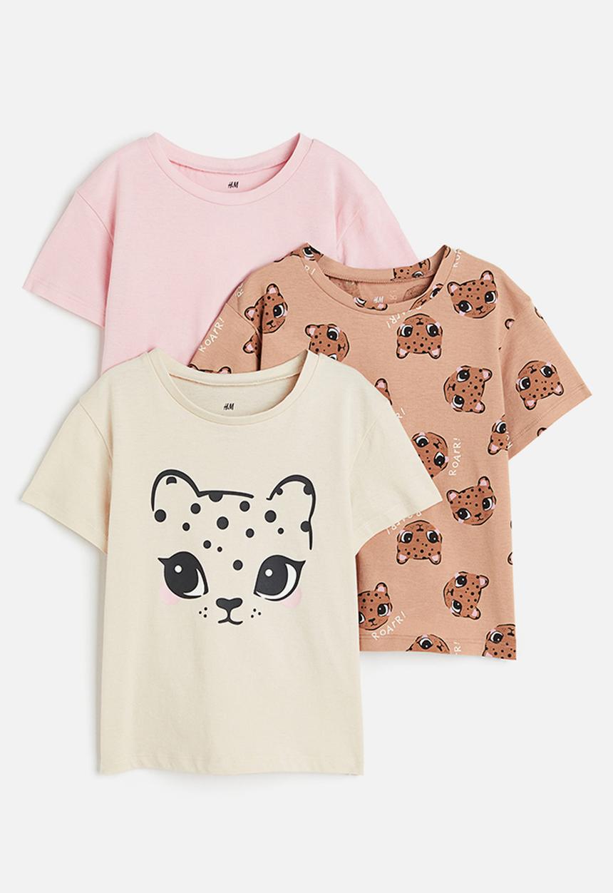 H&M - 3-Pack cotton jersey tops - light pink