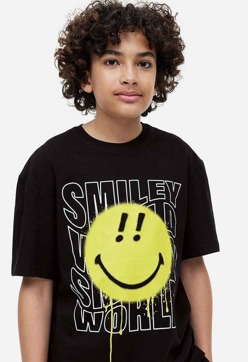 H&M - Printed t-shirt - black smileyworld®
