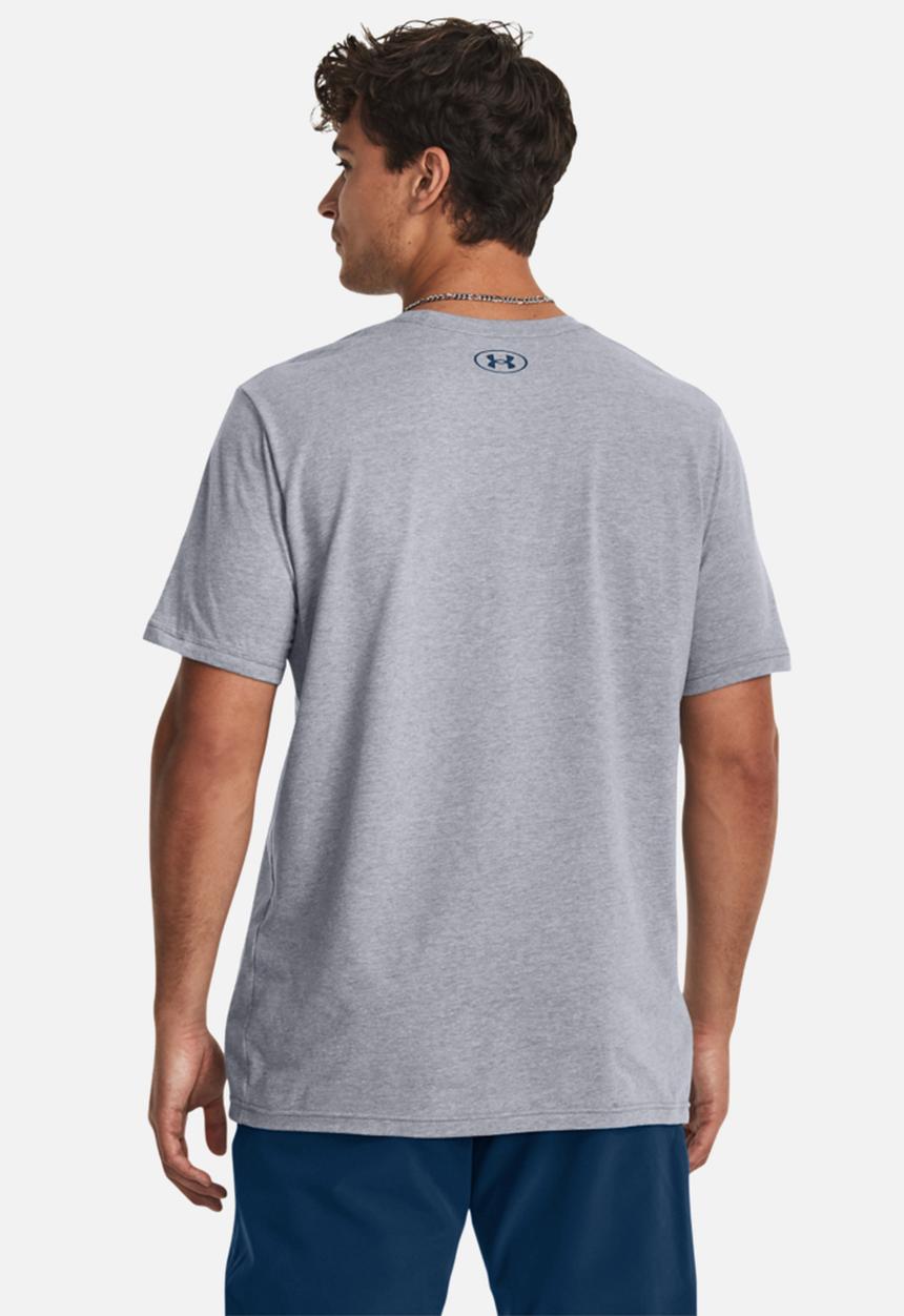Under Armour - Ua core graphic short sleeve - steel light heather/varsity blue