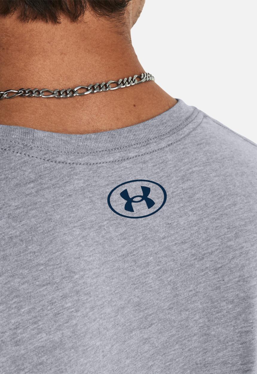 Under Armour - Ua core graphic short sleeve - steel light heather/varsity blue