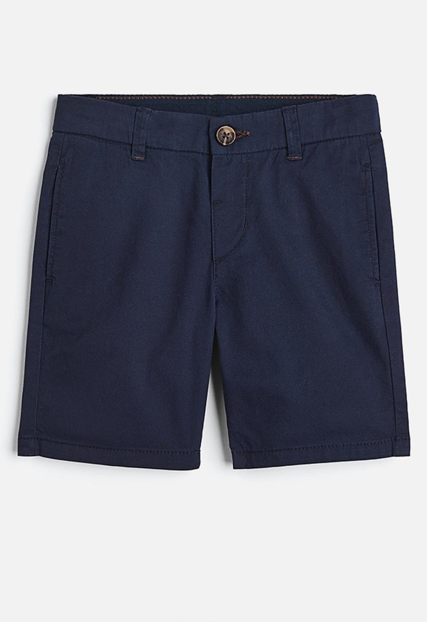 H&M - Cotton chino shorts - navy blue 