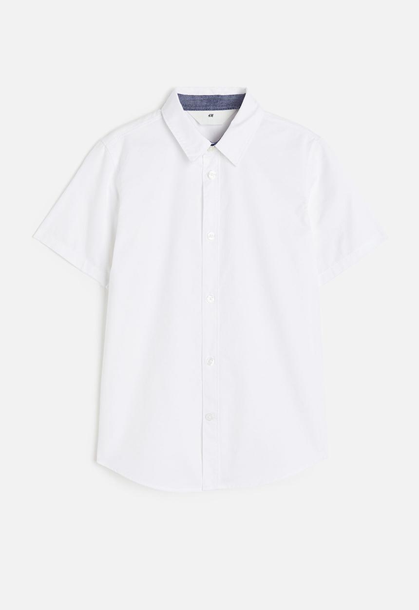 H&M - Short-sleeved cotton shirt - white