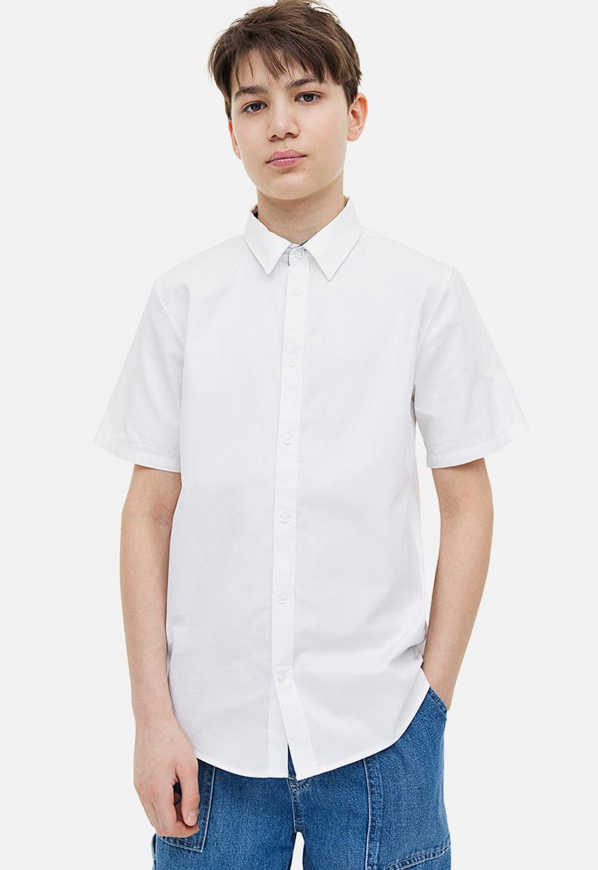 H&M - Short-sleeved cotton shirt - white