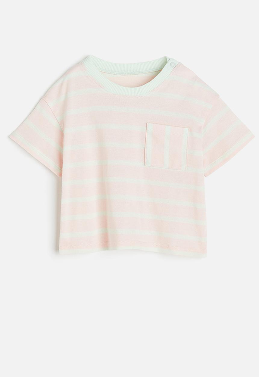 H&M - Cotton jersey t-shirt -  light pink striped