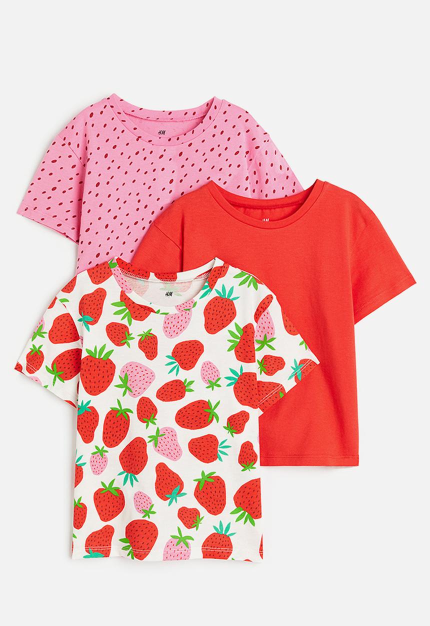 H&M - 3-pack cotton jersey tops - multi