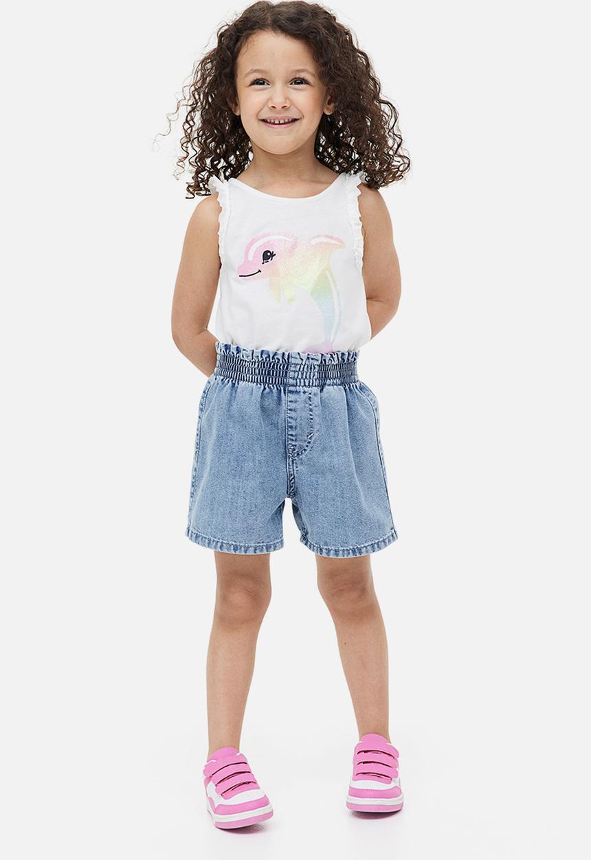H&M - Loose fit denim shorts - blue
