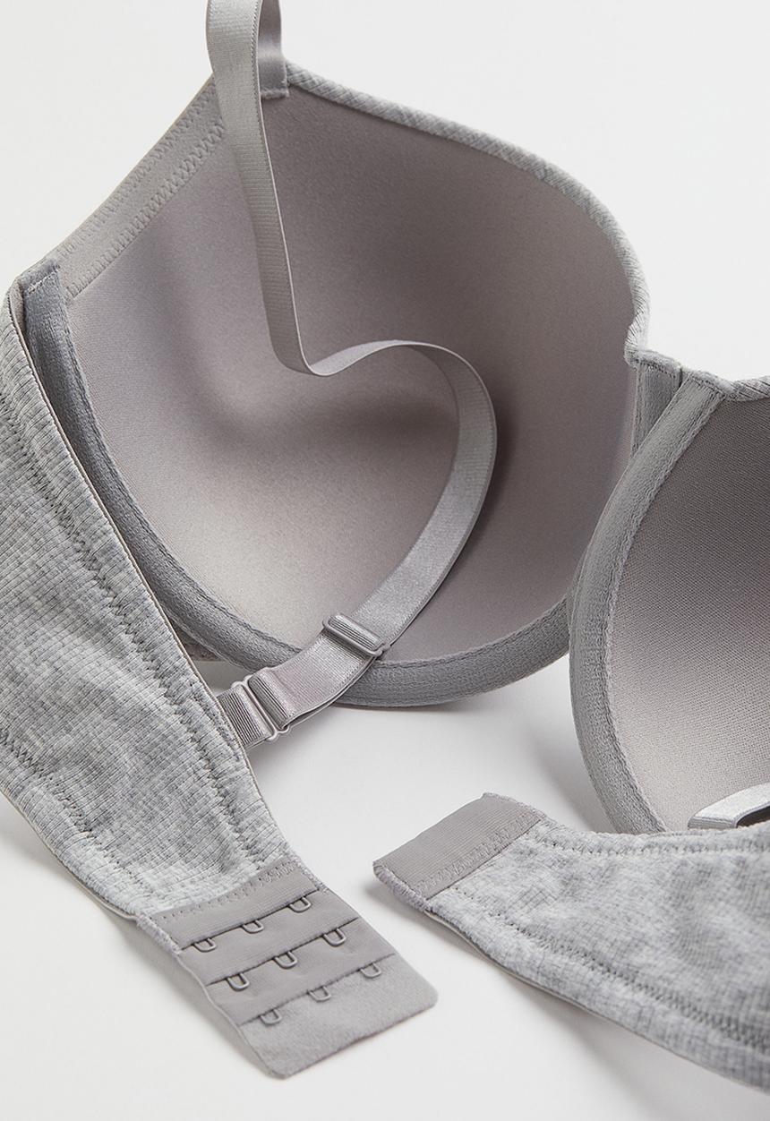 H&M - H&M+ 2 pack padded bras - white & grey marl