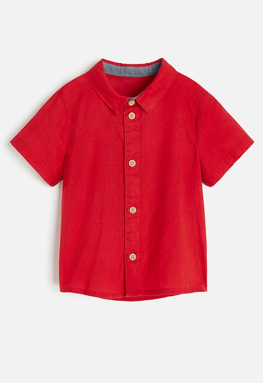 H&M - Short-sleeved poplin shirt - red