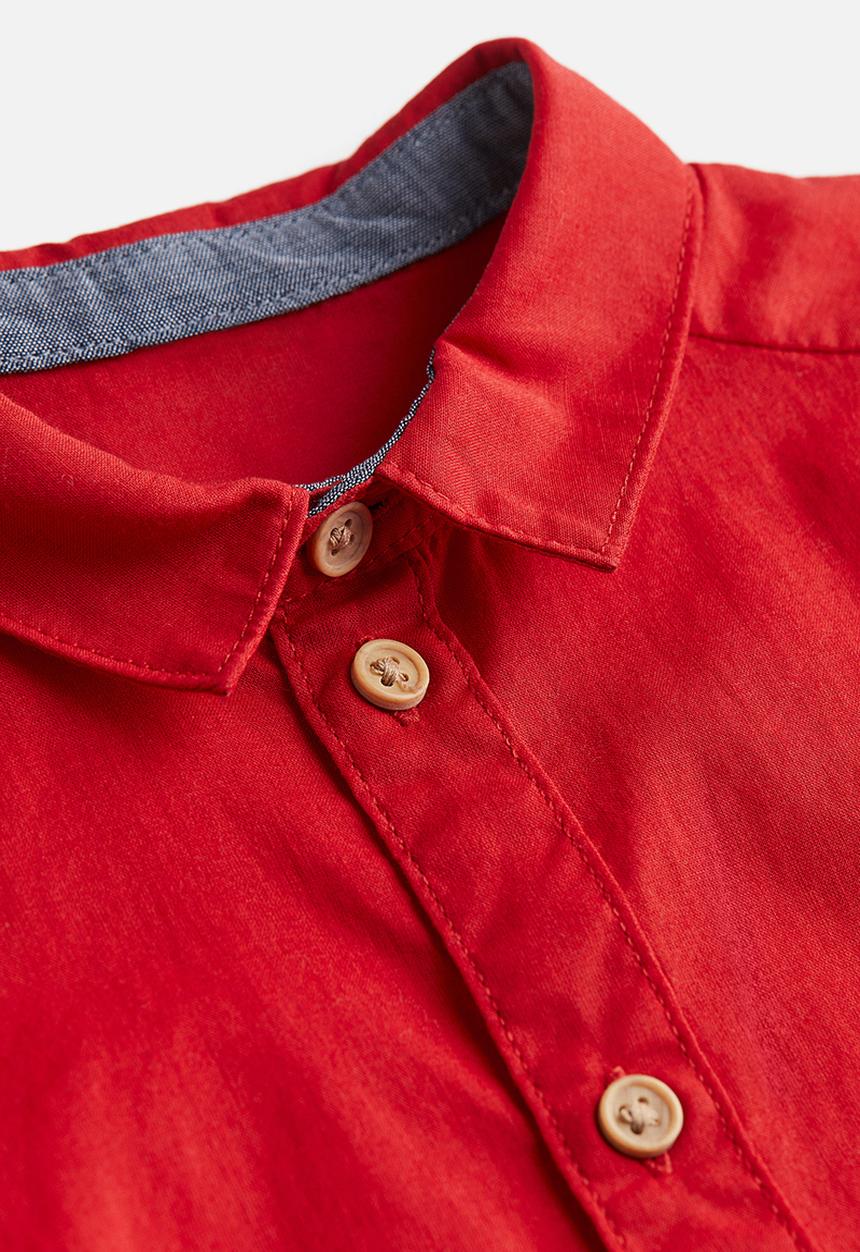 H&M - Short-sleeved poplin shirt - red
