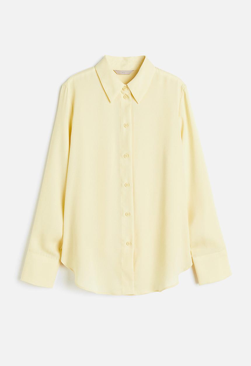 H&M - Pointed collar shirt - light yellow