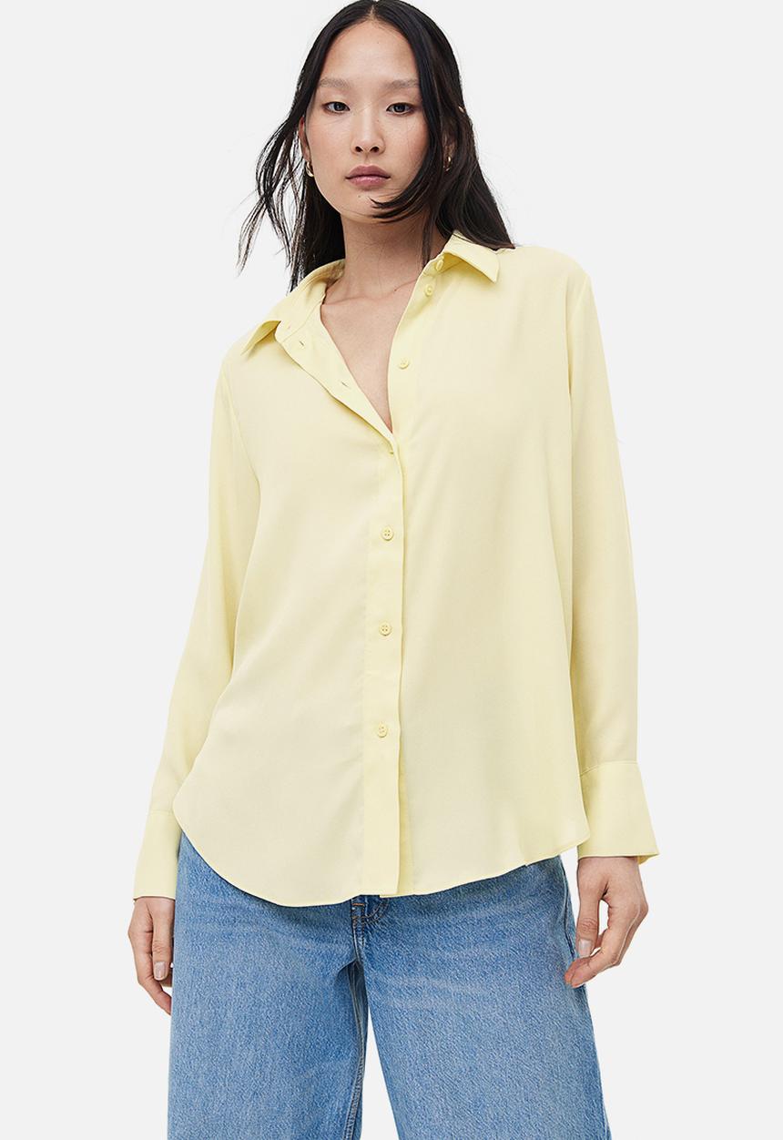 H&M - Pointed collar shirt - light yellow