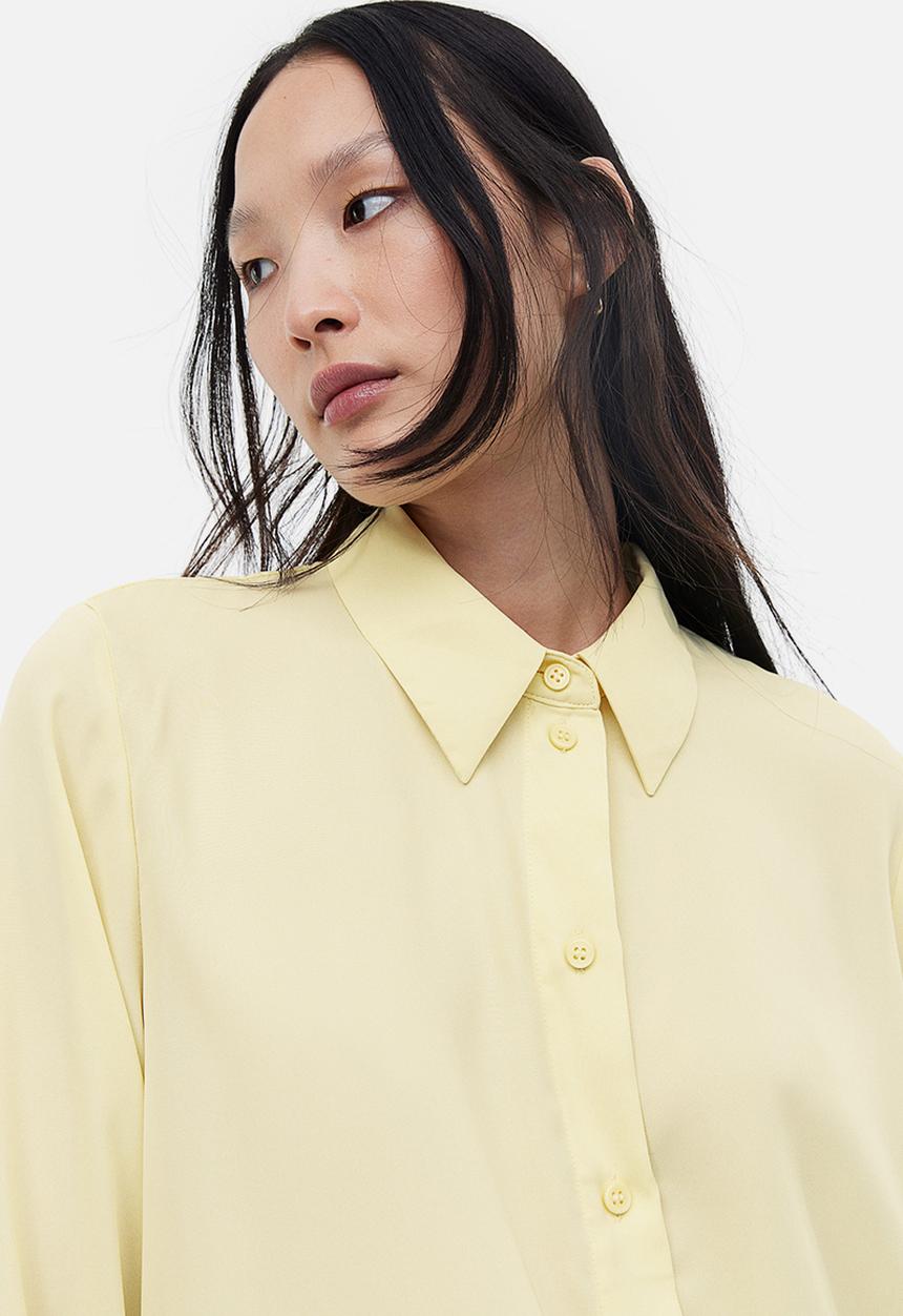 H&M - Pointed collar shirt - light yellow