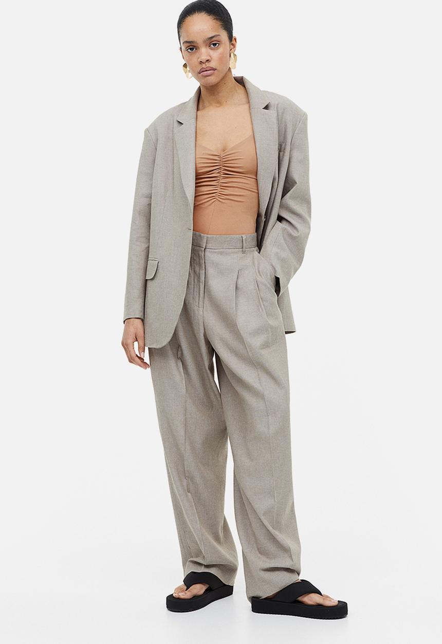 H&M - Gathered thong body - dark beige