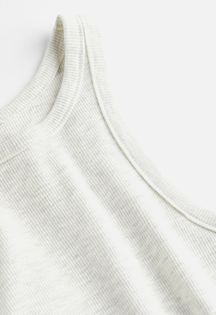 H&M - Cropped vest top - light grey marl 