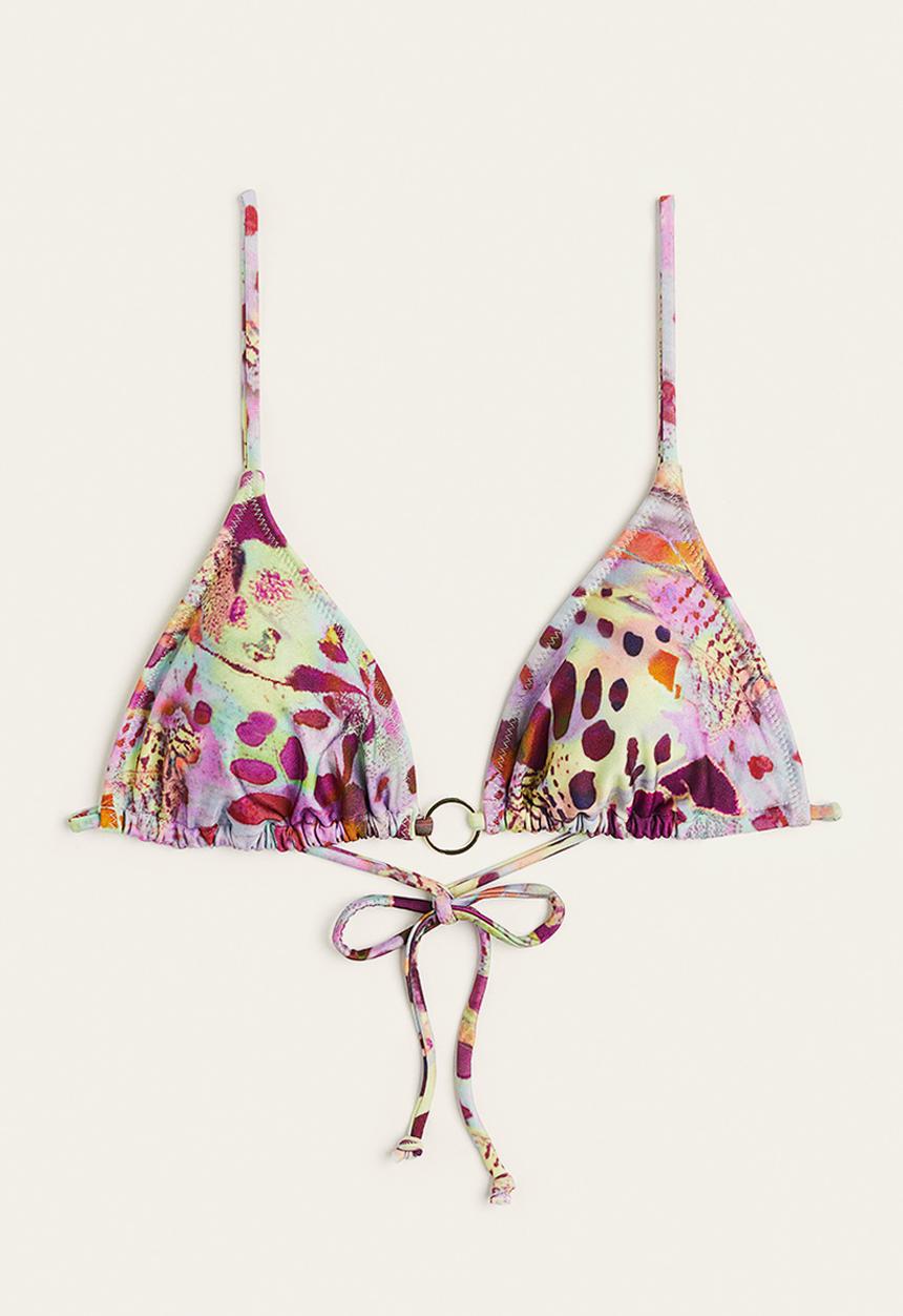 H&M - Padded triangle bikini top - purple patterned