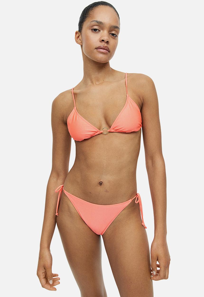 H&M - Padded triangle bikini top - coral