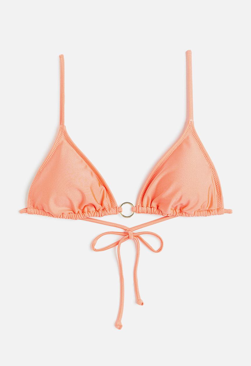 H&M - Padded triangle bikini top - coral