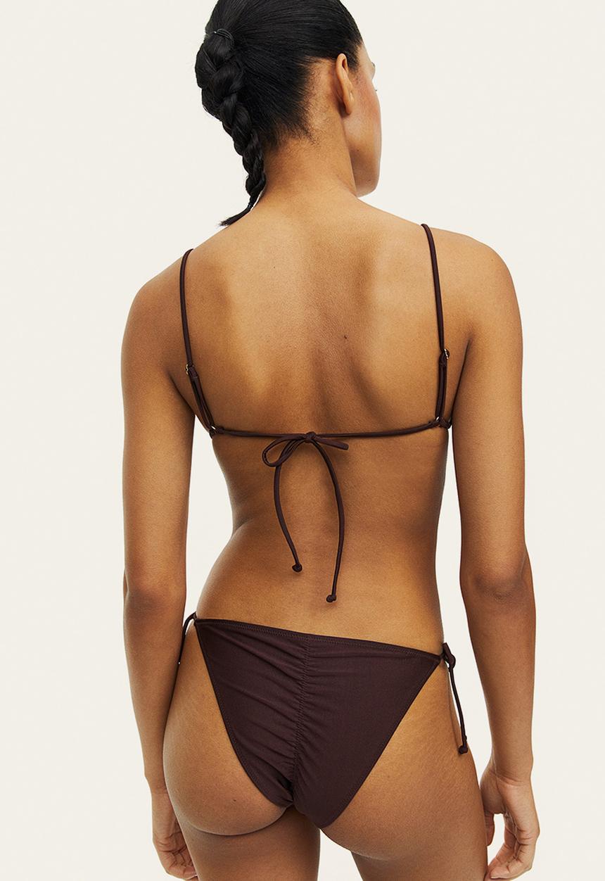 H&M - Padded triangle bikini top - dark brown