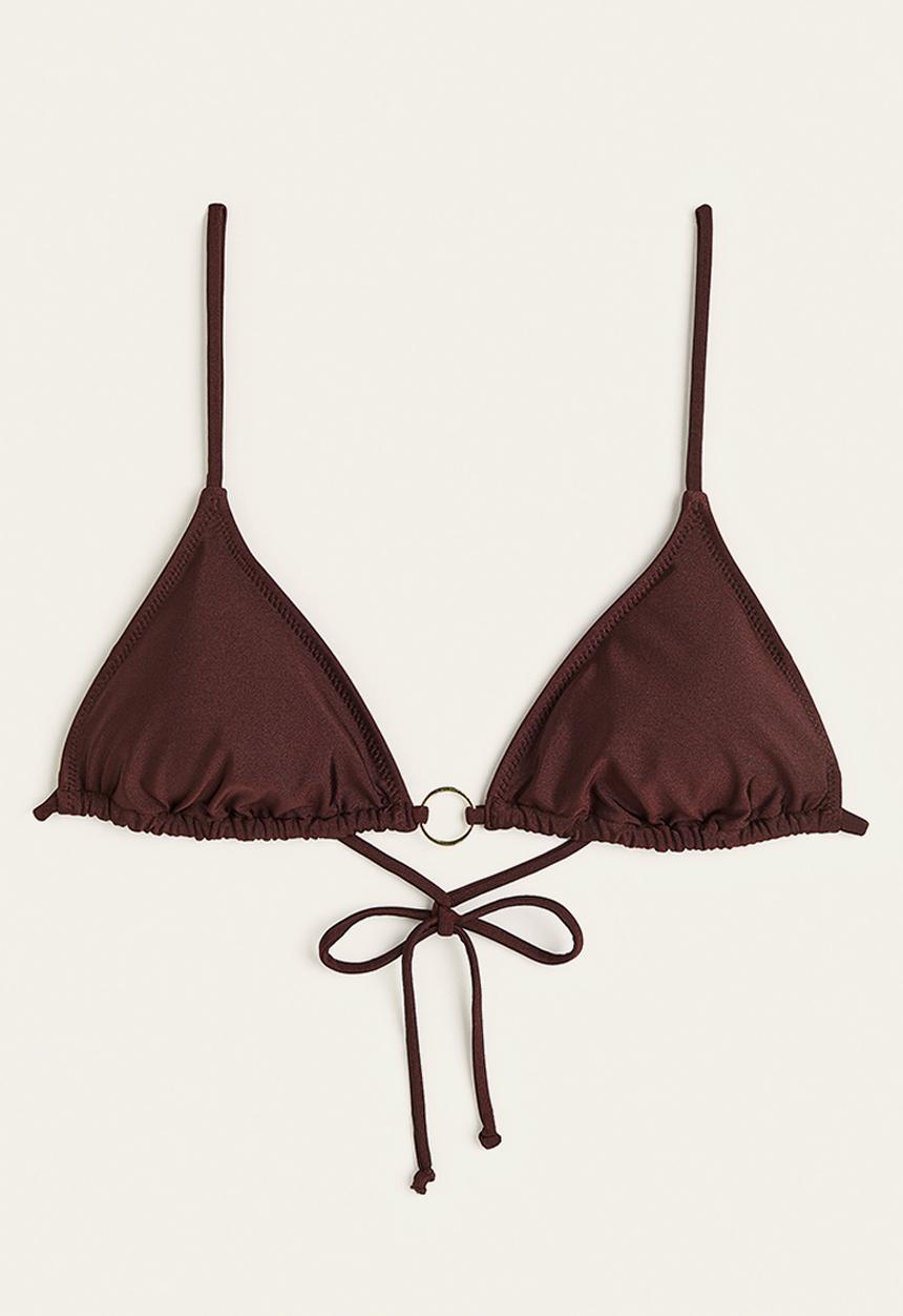 H&M - Padded triangle bikini top - dark brown