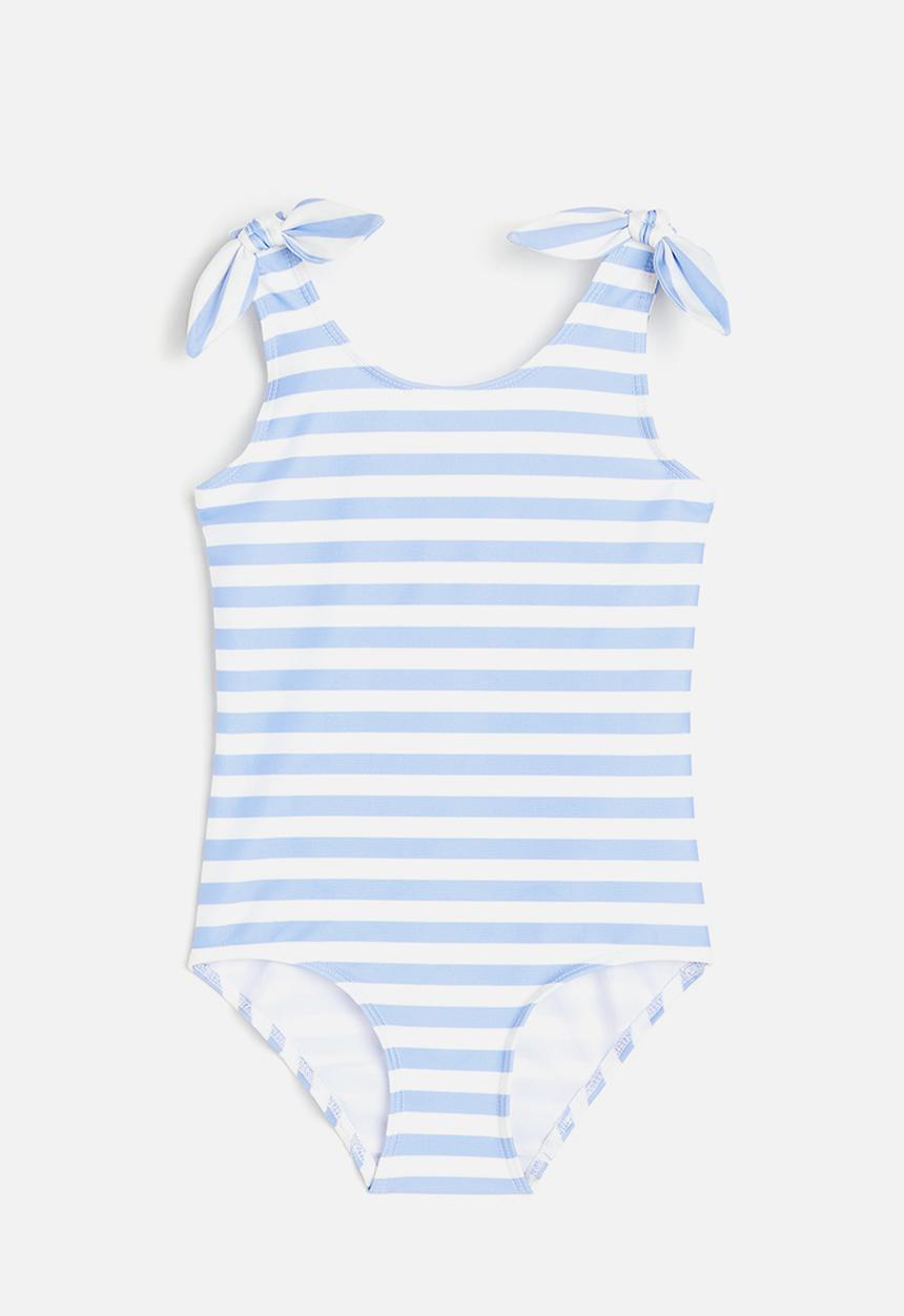 H&M - Patterned swimsuit - light blue striped
