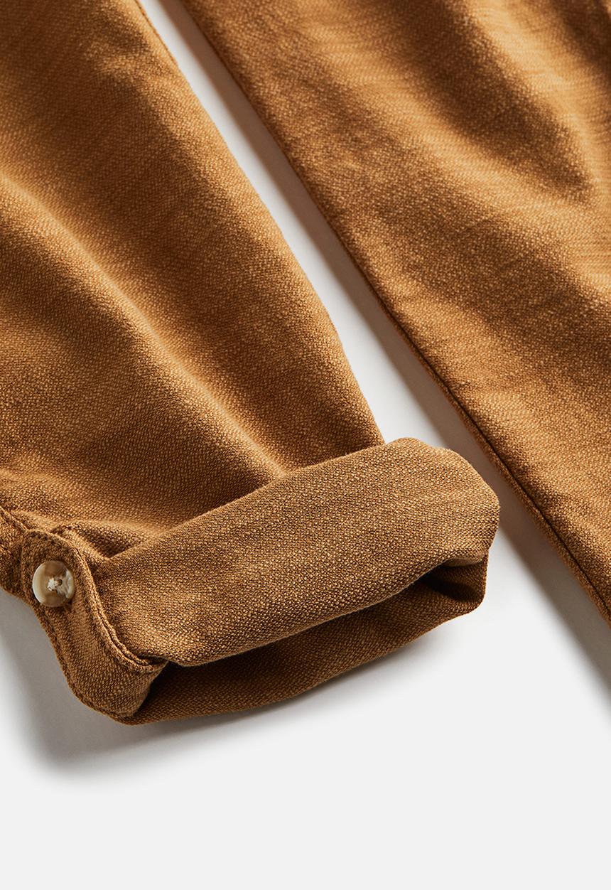 H&M - Loose fit roll-up trousers - brown