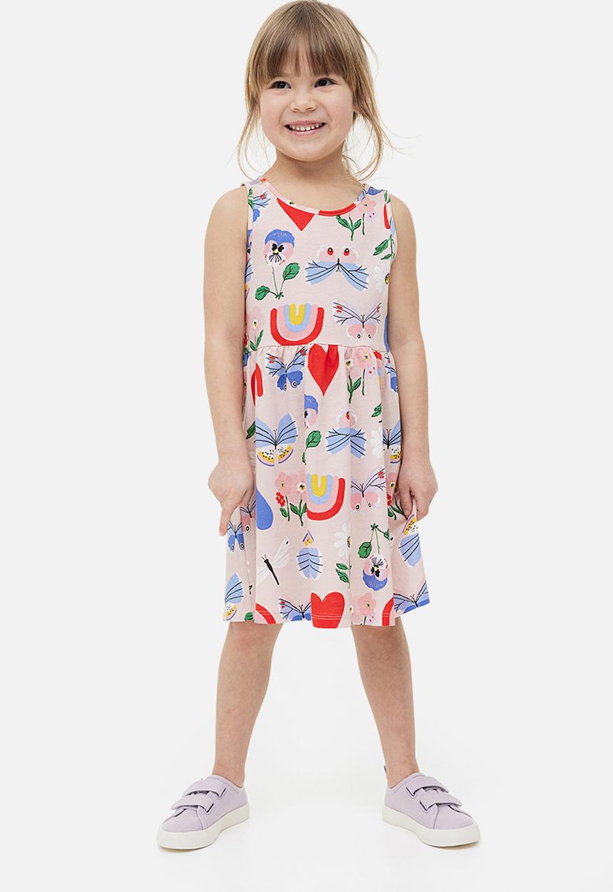 H&M - Patterned cotton dress - light pink patterned