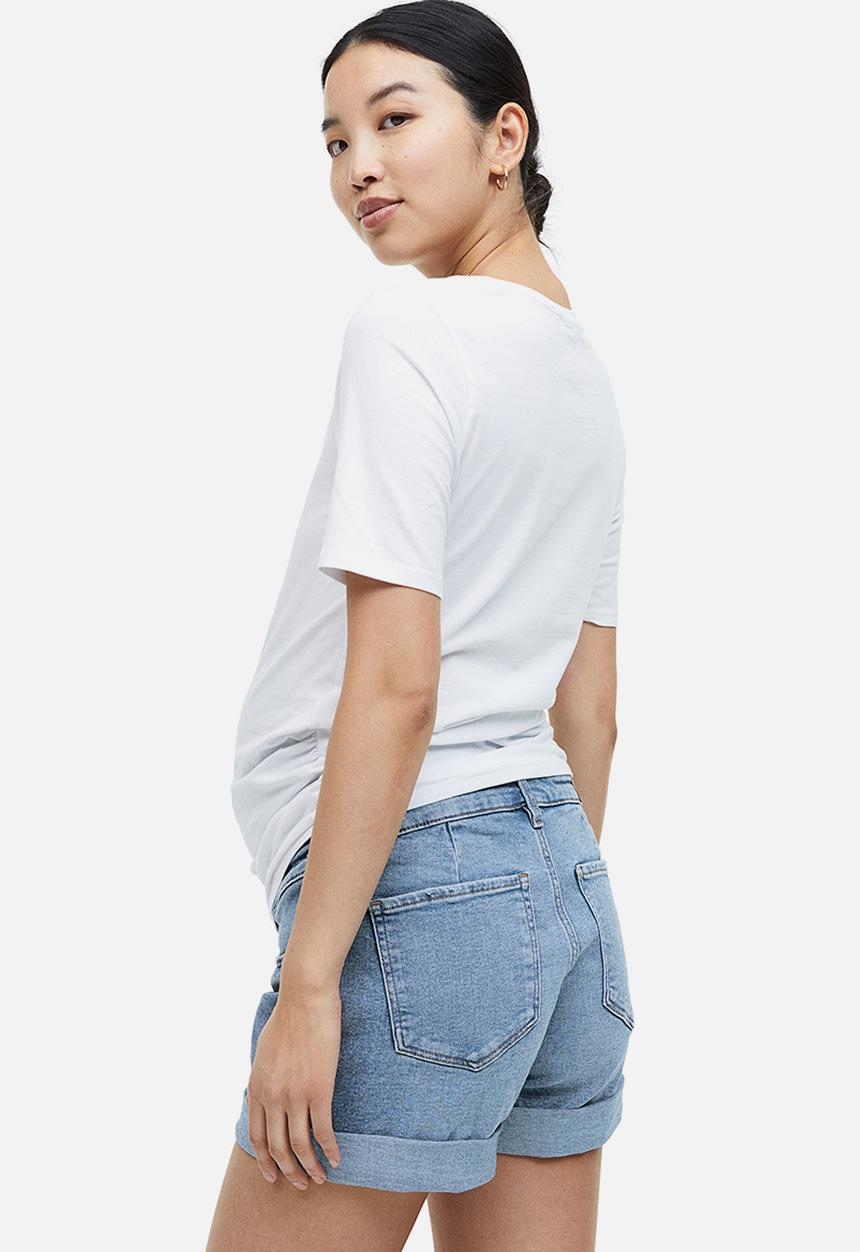 H&M - Mama denim shorts - light denim blue