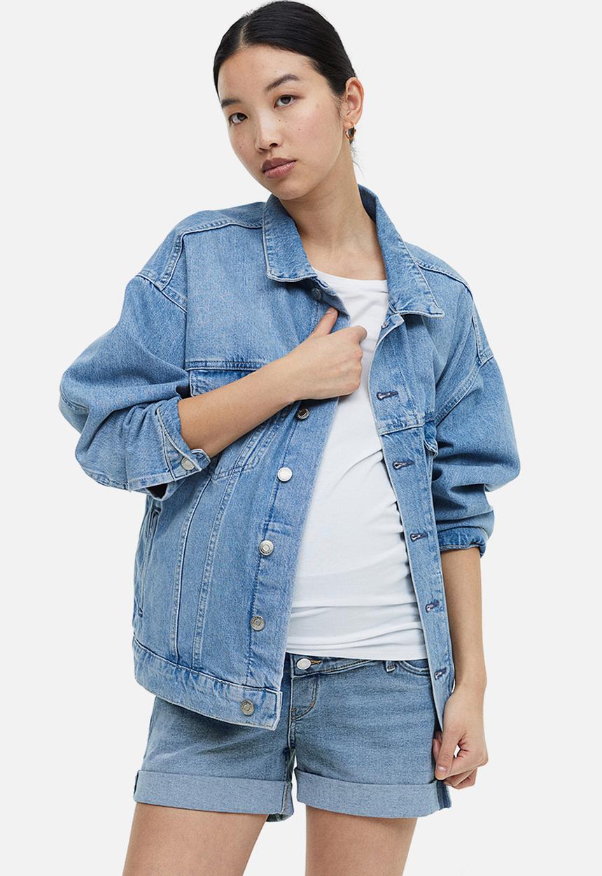 H&M - Mama denim shorts - light denim blue
