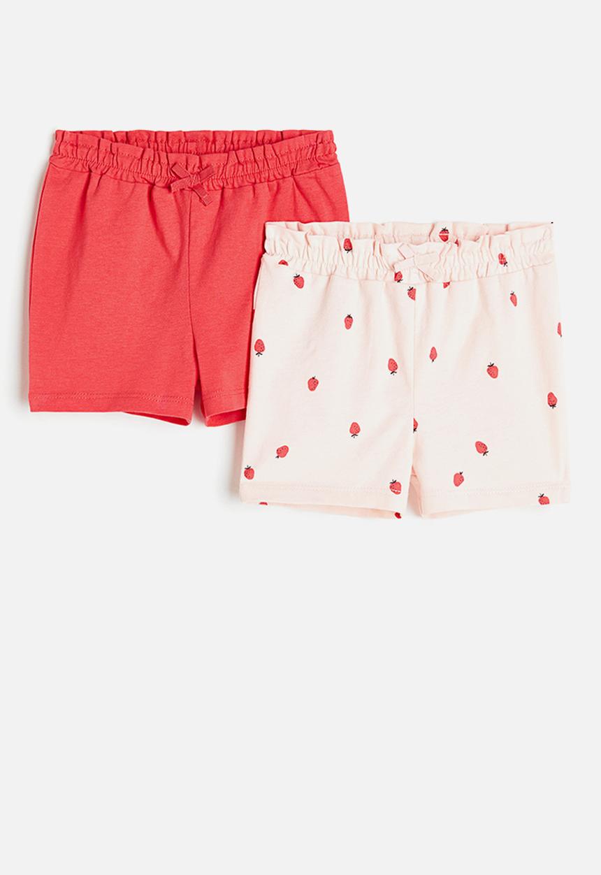 H&M - 2-Pack jersey shorts - light pink strawberries