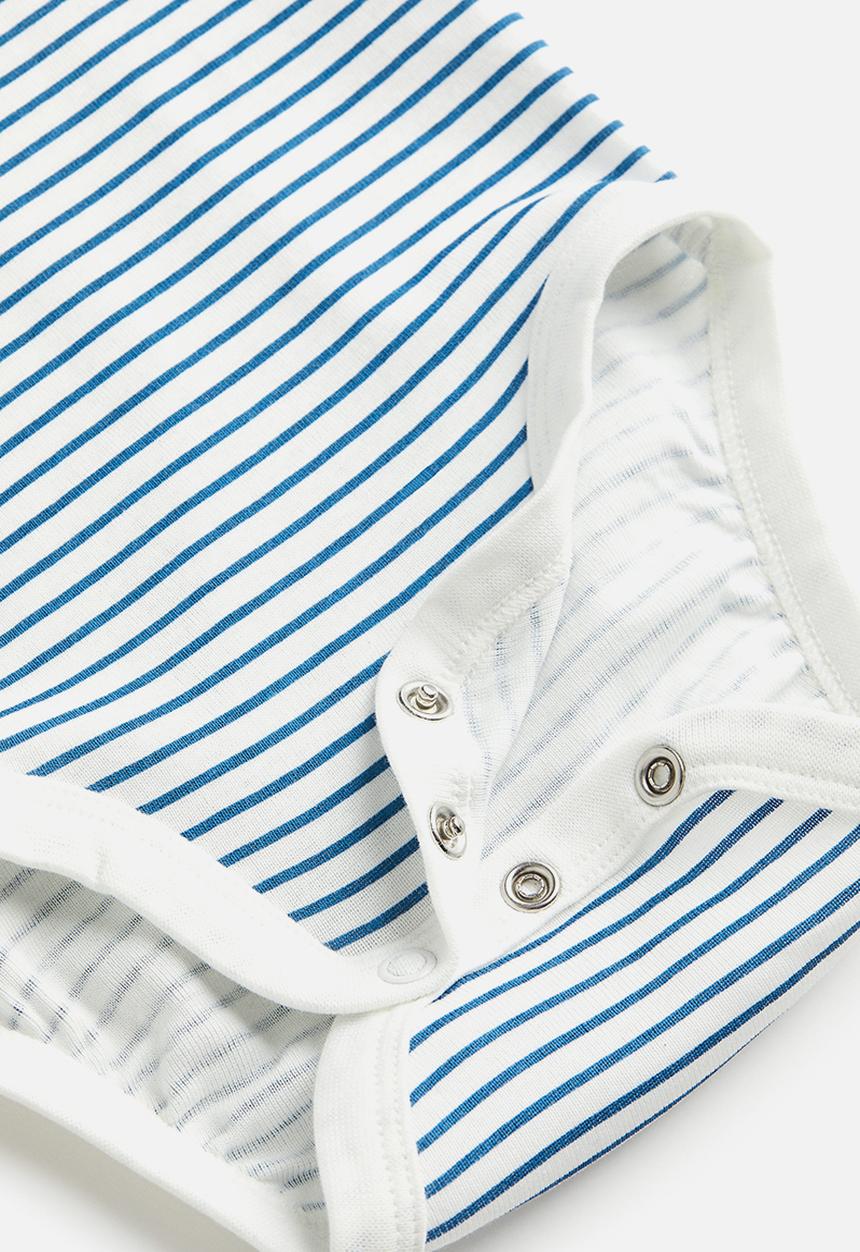 H&M - Patterned bodysuit - blue striped 