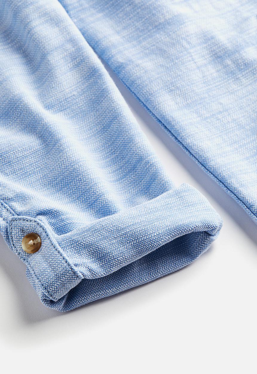 H&M - Loose fit roll-up trousers - light blue 