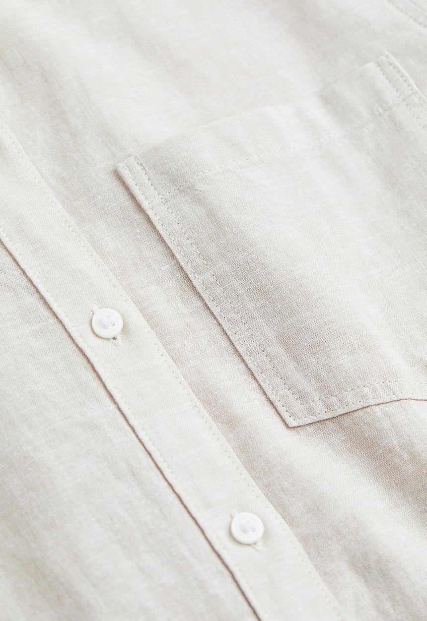 H&M - Linen-blend shirt - light beige