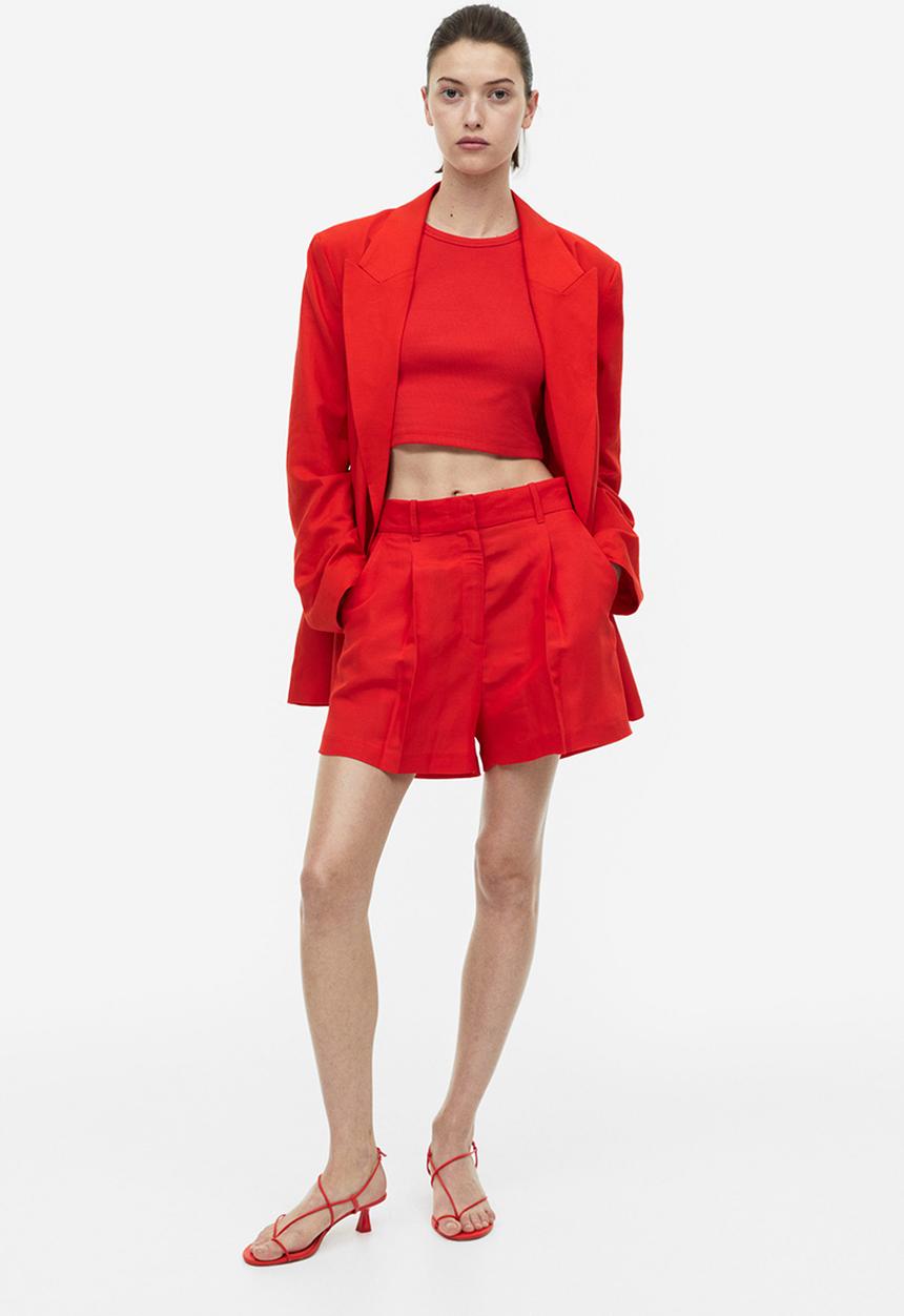H&M - Cropped vest top - red