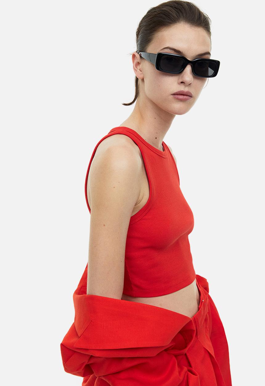 H&M - Cropped vest top - red