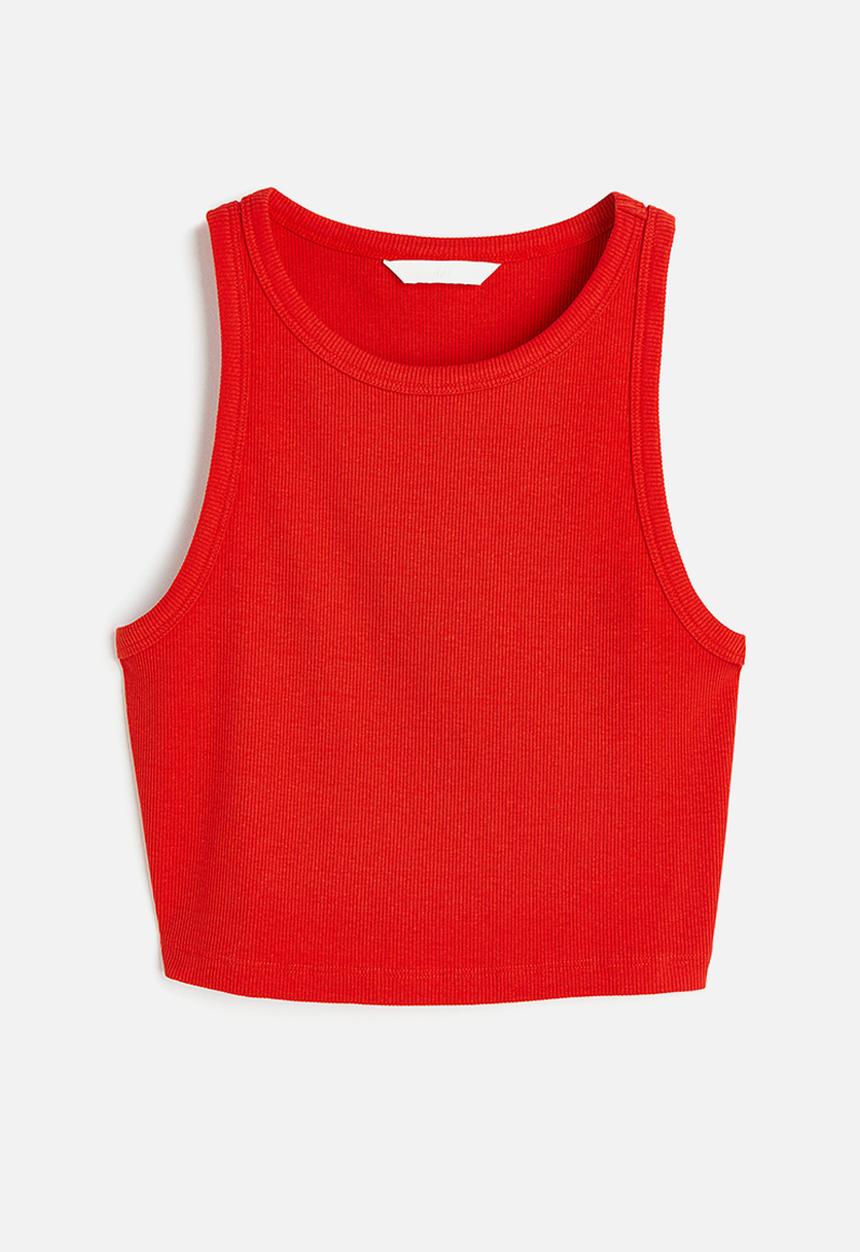 H&M - Cropped vest top - red