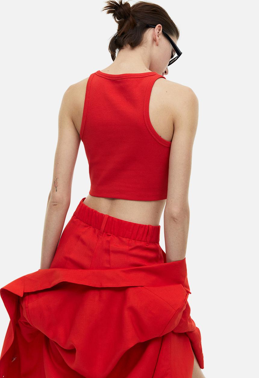 H&M - Cropped vest top - red
